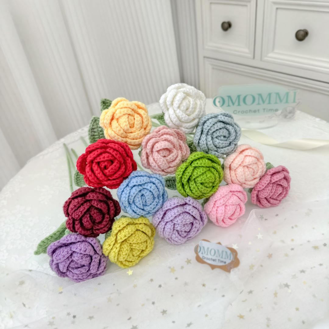 Crochet Solid Color Rose