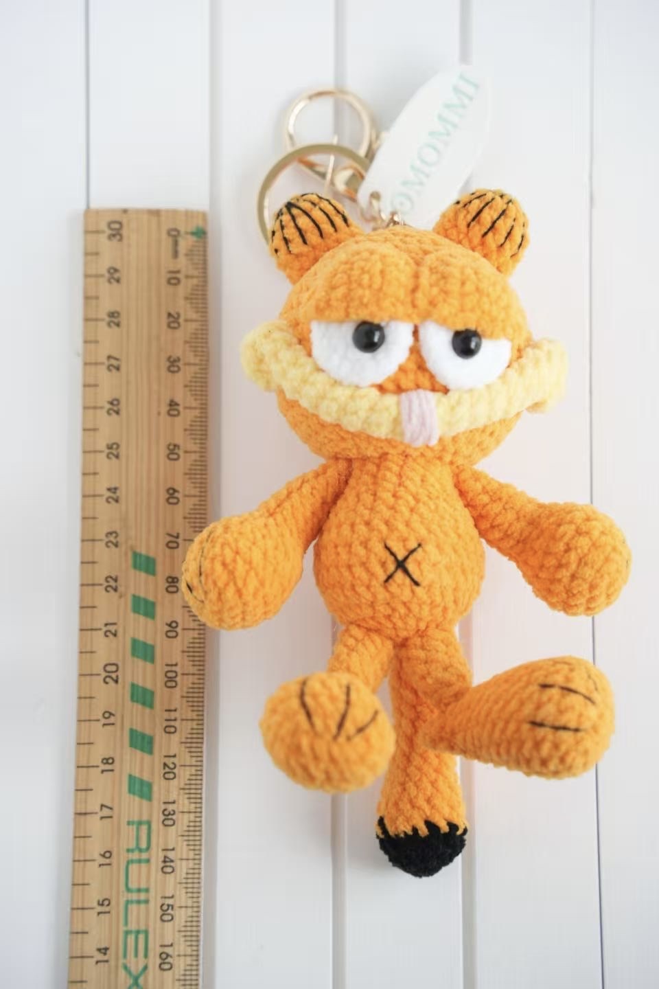 Handmade Crochet Orange Cat Keychain – Playful Character Bag Charm