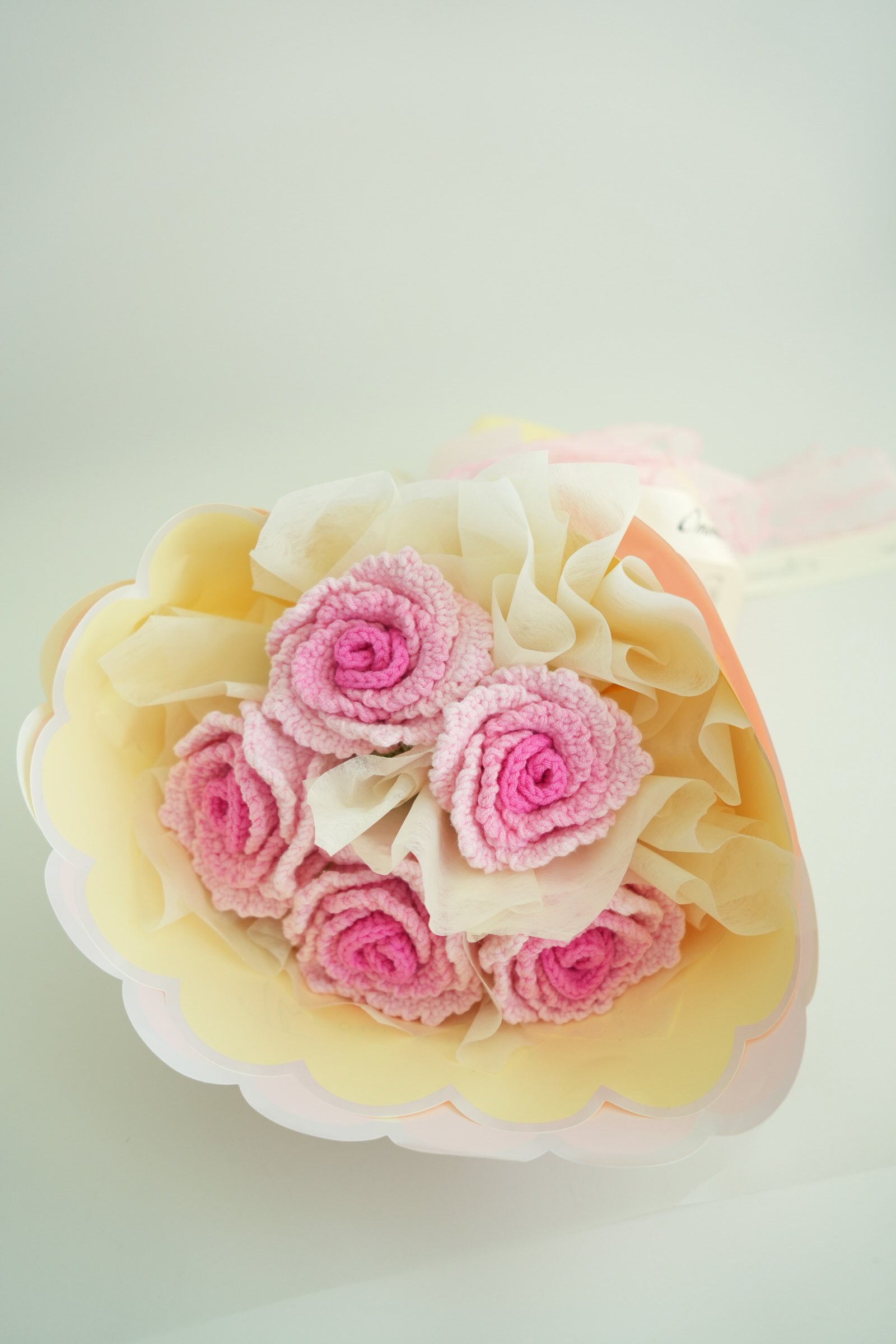 Roselle Rose Crochet Bouquet | Soft Pink Handmade Floral Gift