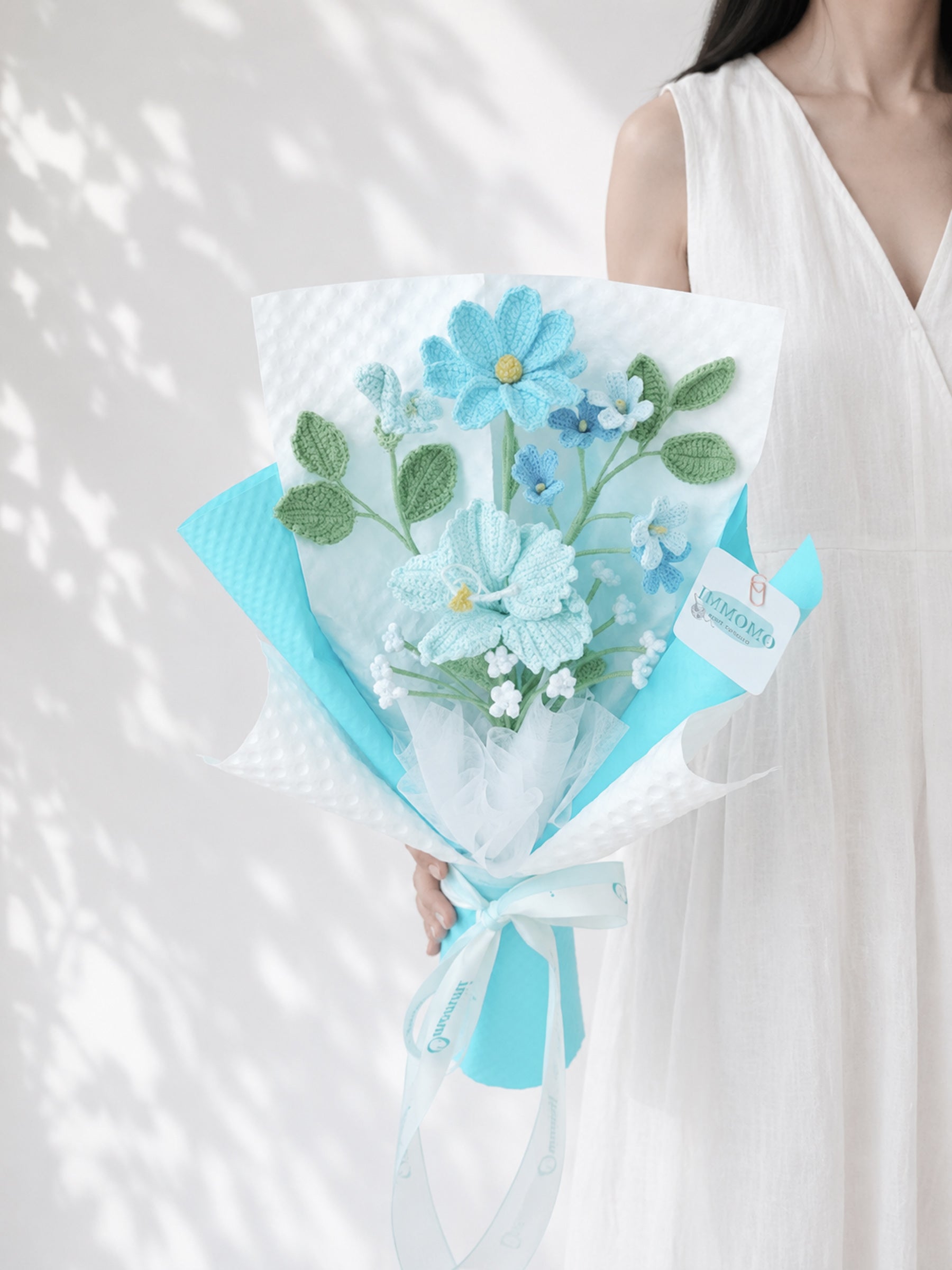 Blue Trumpet Vine Crochet Bouquet