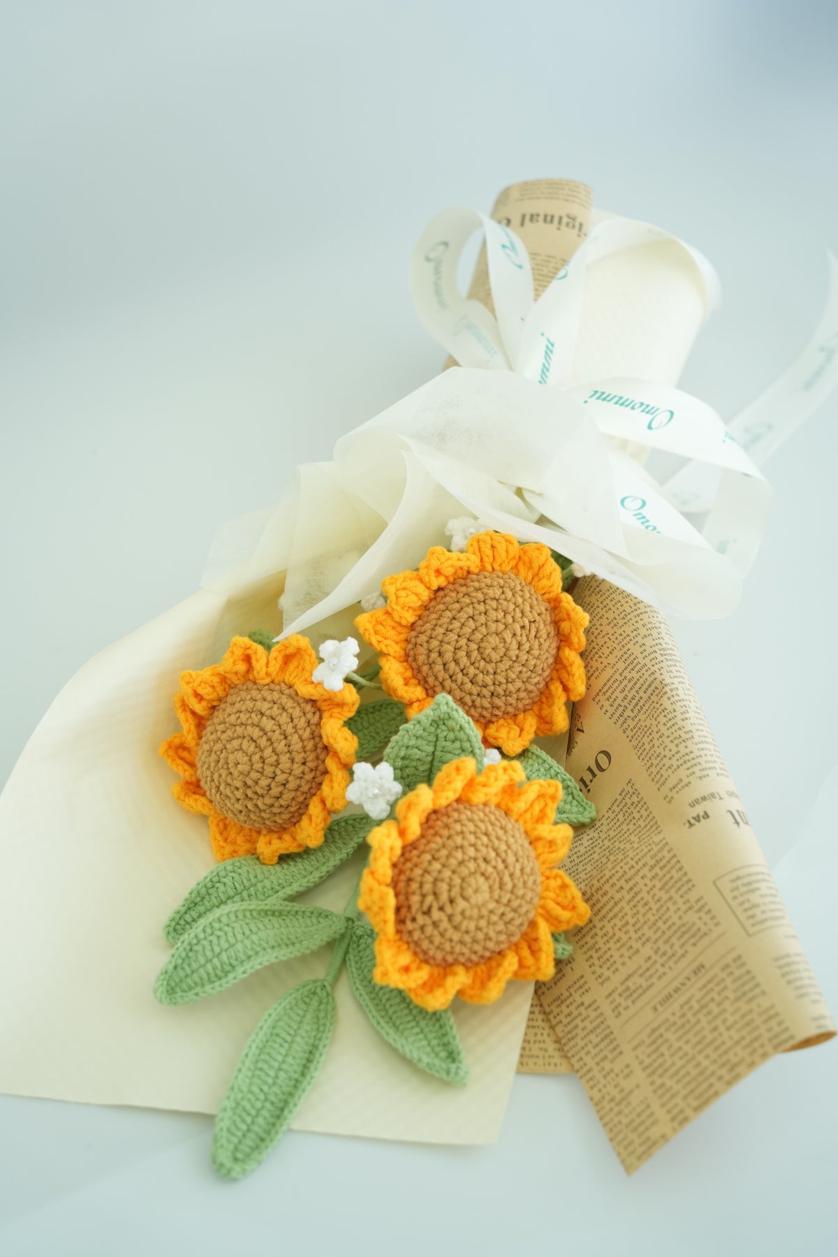 Soft Crochet Single-Layer Sunflower Bouquet – Warm Everlasting Gift