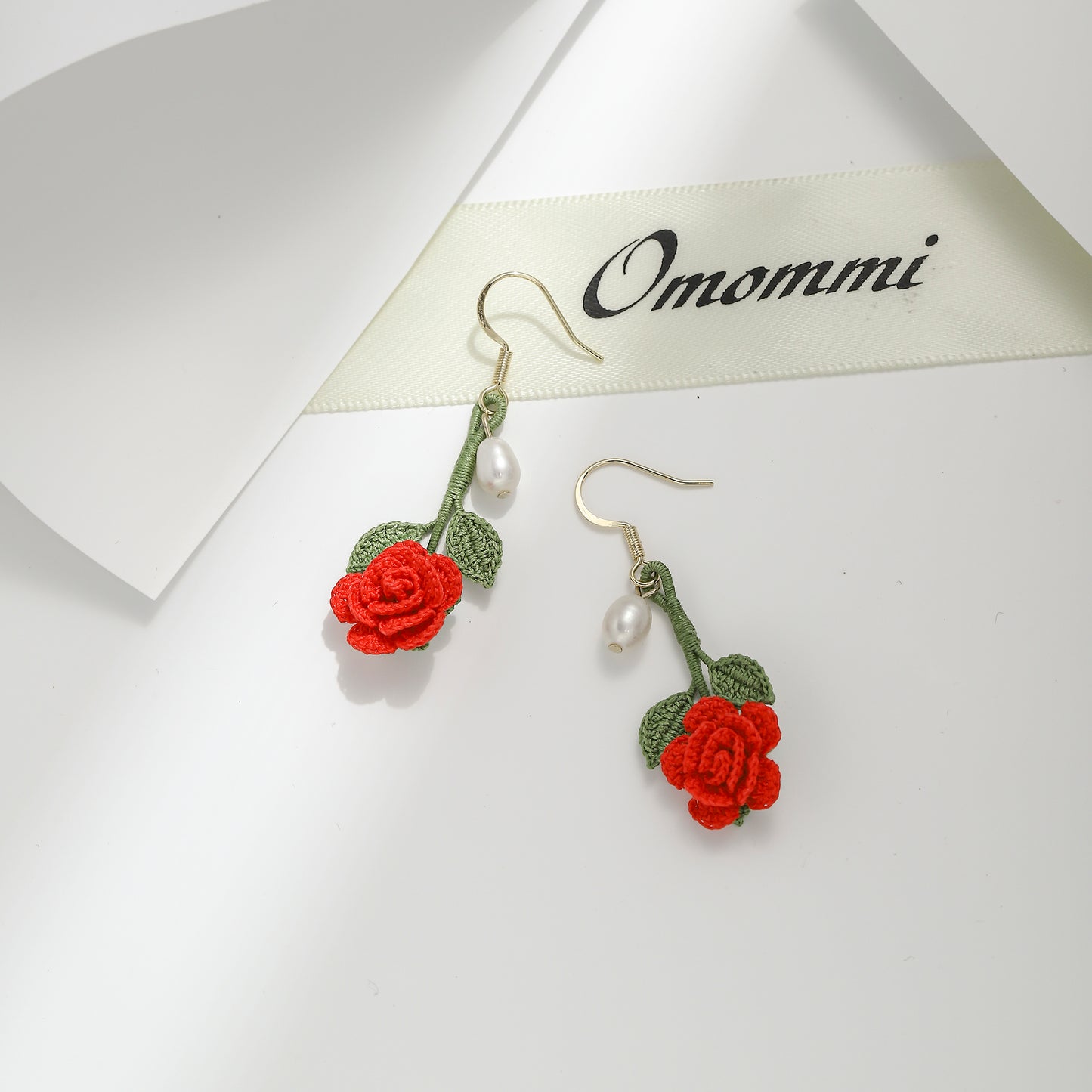 Red Twig Rose Earring