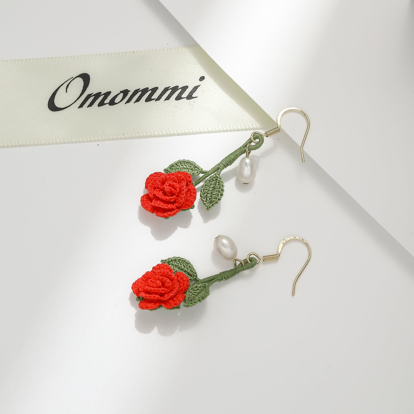 Red Twig Rose Earring